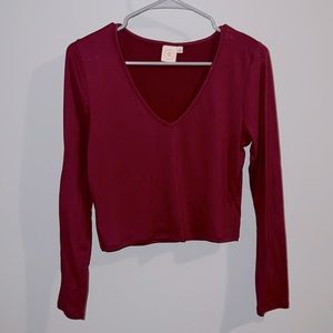 Like new maroon cropped long sleeve
